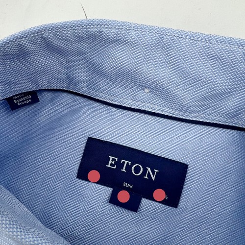 ETON Hemd Classic Fit Oxford Struktur Blau Weich Business Baumwolle UVP150 - Bild 5 von 5
