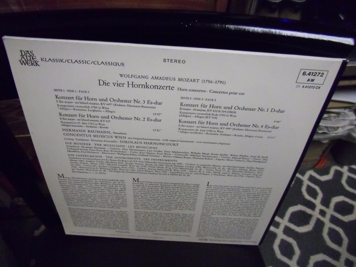 Harnoncourt Collection[4]〜[13] Nikolaus Harnoncourt Die 4 Hermann Baumann LP 1974