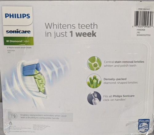Philips - Sonicare - W Diamond Clean - Cabezales de cepillo de repuesto - Paquete de 8 HX6068/82 - Imagen 3 de 4