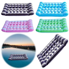 Inflatable Pool Float Bed PVC New Air Lounger Mattress for Beach Swim Party
