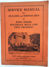 John Deere Vintage 1943 Roughage Mills Feed Grinders Manual Farming Equipment
