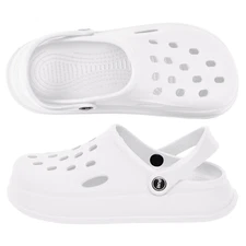 DIUS EVA Medical Clogs Unisex White Slip On Shoes Lightweight Sandals Size 9.5