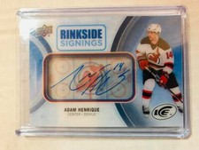 2016-17 Upper Deck Ice Rinkside Signings #RSAH Adam Henrique Devils Auto
