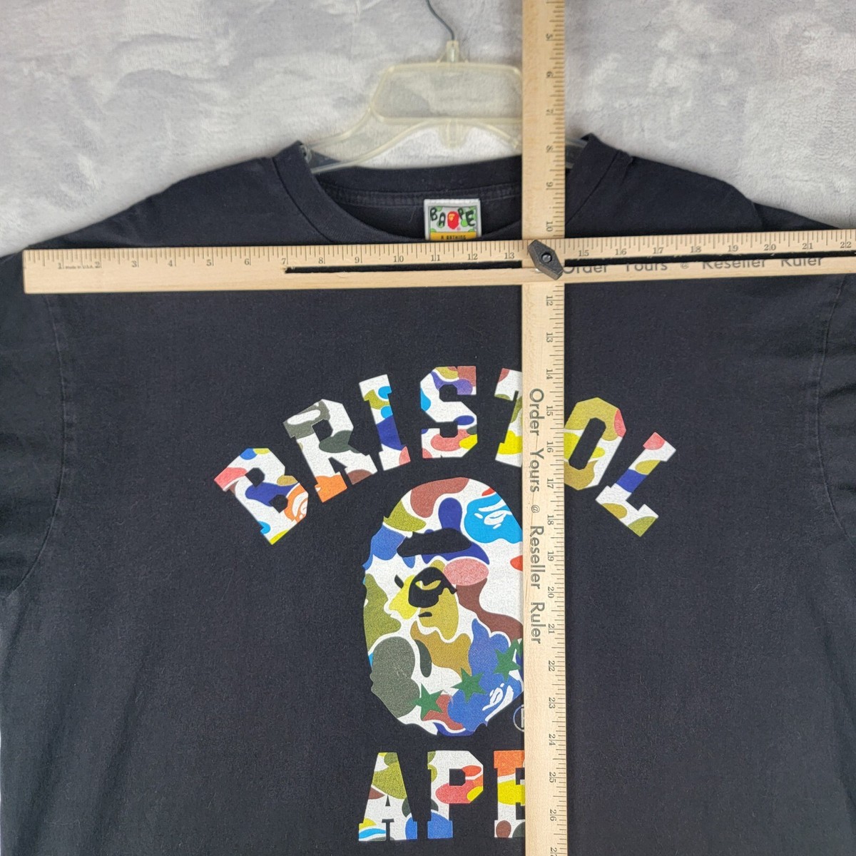 A Bathing Ape Tee Shirt Mens XL Bristol Ape Black Multicolor A Bathing Ape Tee Shirt Mens XL Bristol Ape Black Multicolor