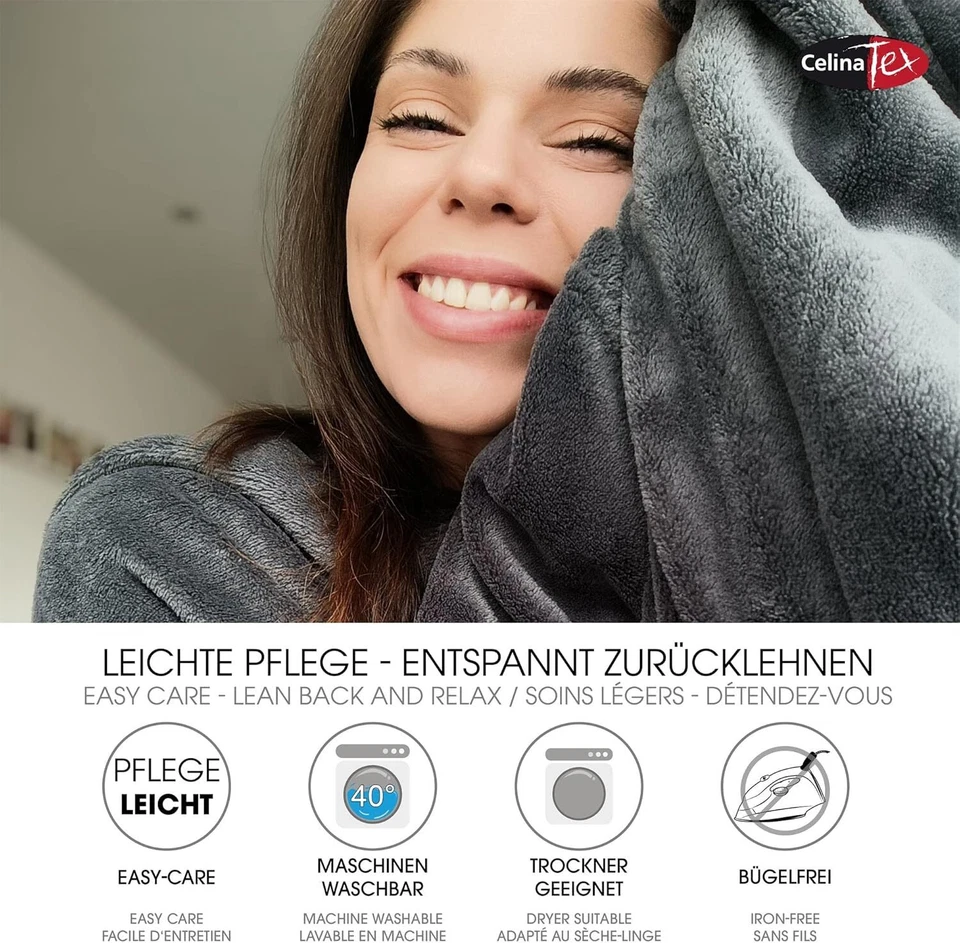 TV-Decke mit Ärmeln und Fußtasche Flauschige Kuscheldecke XL 170 x 200 - Bild 3 von 4