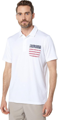 PUMA Golf Men's Volition Paisley Pocket Polo White Medium USA Flag