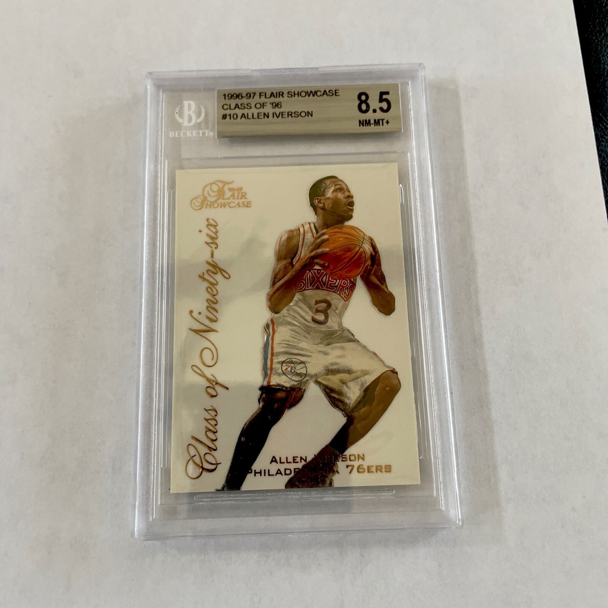 1996-97 Flair Showcase Allen Iverson Class of 96 RC Rookie BGS 8.5 