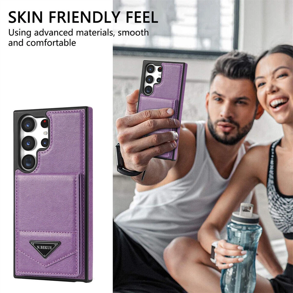 Leather Wallet Card Stand Cover Case For Samsung S24 Ultra S23 Plus S22 S21 FE - Image 2 of 4