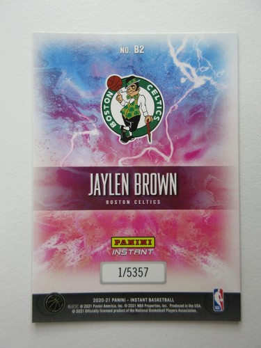 2020-21 Panini Instant Breakaway NBA Basketball Jaylen Brown Prizm SP 1/5357 - Picture 3 of 3