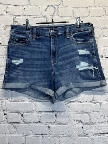 Hollister Women's Shorts Size 32 Distressed Blue Jean High Rise 3"
