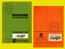 Merkur ADP "BINGO" Geldspielautomat Technisches Handbuch Ersatzteil-Liste 1977