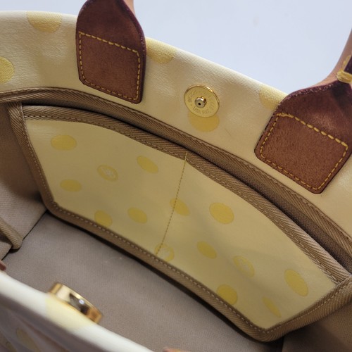 Dooney & Bourke Small Tulip Tassel Polka Dot canvas Purse Vintage - Picture 11 of 16