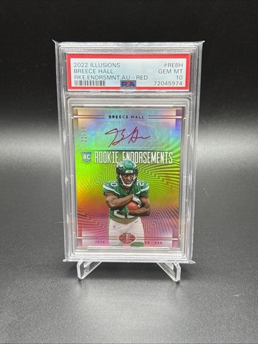 Breece Hall #REBH 2022 Panini Illusions Rookie Endorsements Red #22/99 PSA 10 - Picture 1 of 2