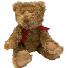 2002 Hallmark Teddy Bear Tennial Plush Stuffed Animal Brown 100th Jointed Vtg