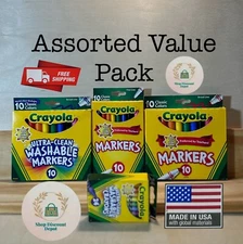 Assorted Pack Crayola Washable & Classic Colors Broad & Fine Tip & Crayons