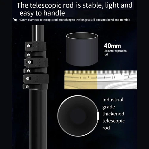 Máquina de limpieza de paneles solares eléctricos cepillo de limpieza fotovoltaico poste telescópico - Imagen 12 de 23