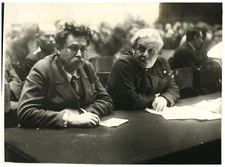 Yaroslavsky and Enukidze, Sitting Presidium at the Soviet, Moscow Vintage Silver 