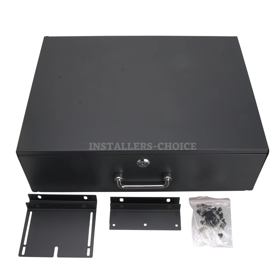 New 3U Drawer Rack Mount DJ 19" Case, 3-Space Equipment Deep Drawer, Black lot - Image 2 of 4