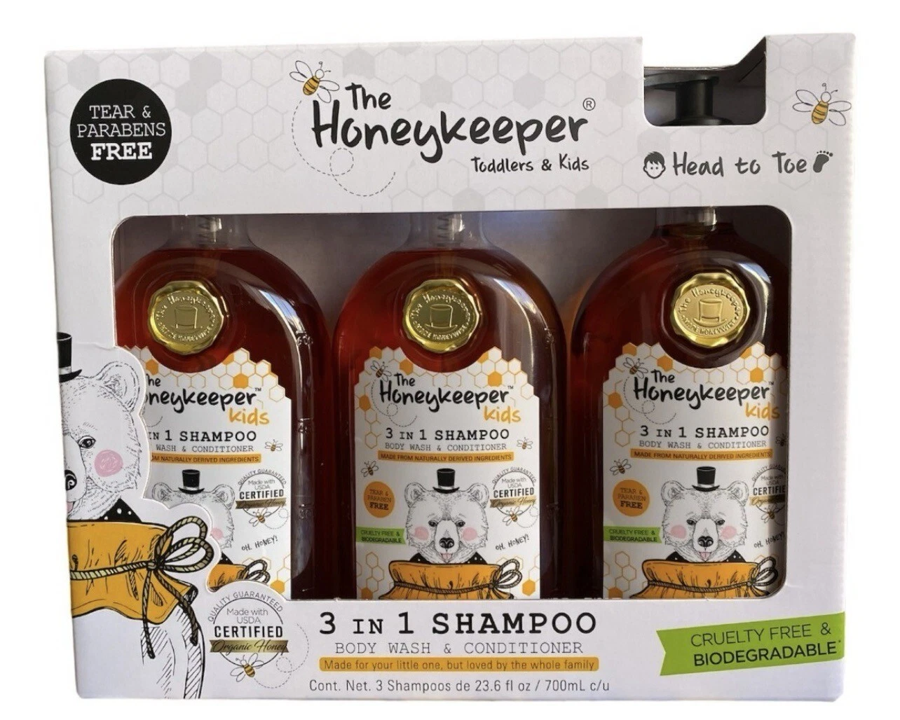 Pack 3 The Honey Keeper Shampoo 3 In 1 - 700 ml With Chamomile & Organic Honey
Opens in a new window