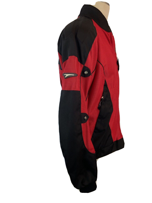 TEKNIC Motorcycle Jacket Men's 46/56 Red/Black Full Zip Supervent