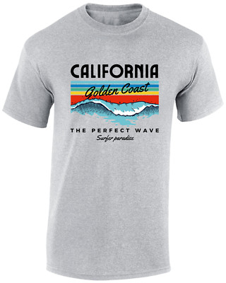 CALIFORNIA GOLDEN COAST HERREN T-SHIRT SOMMER URLAUB KLEIDUNG FREIZEIT SCHÖN TOP