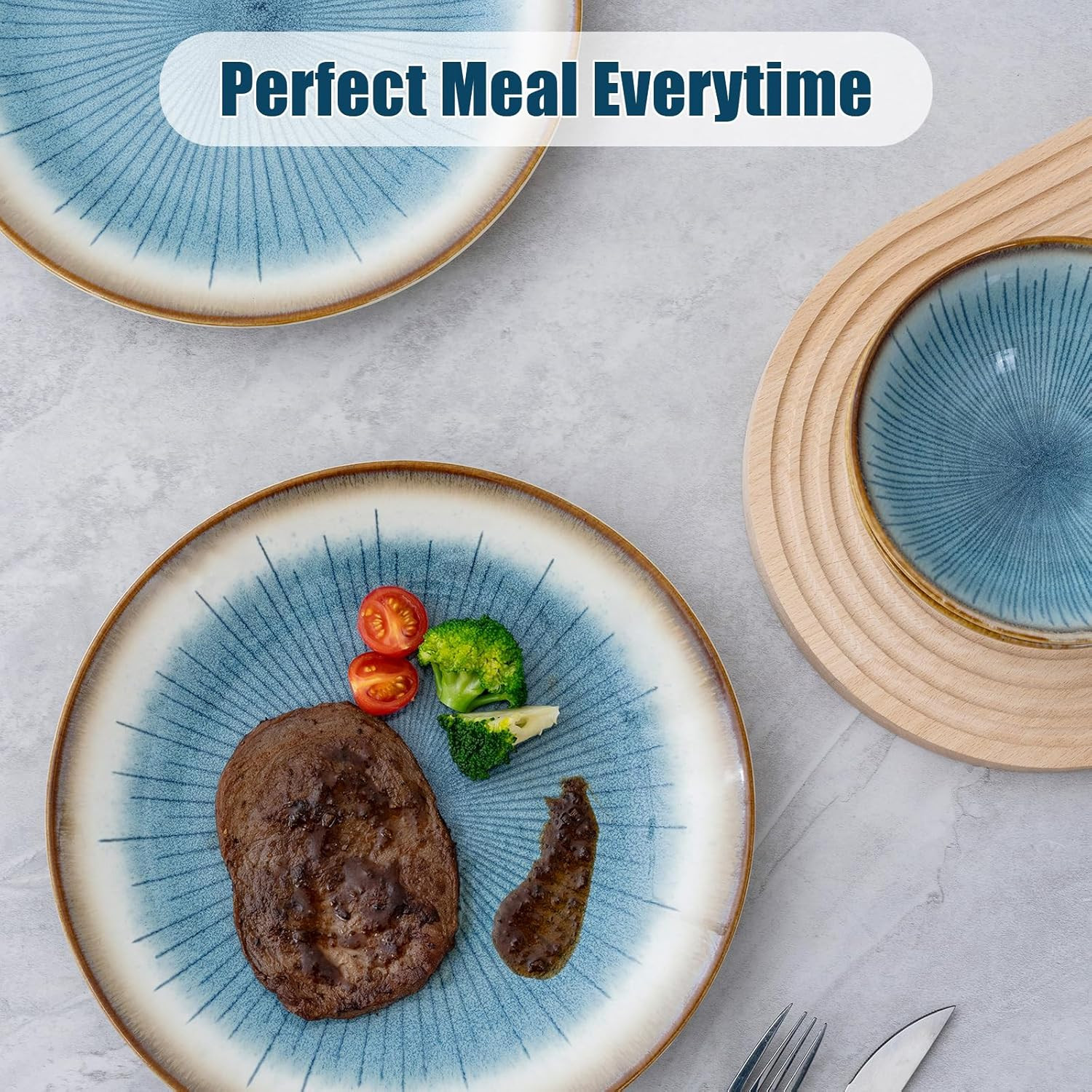 Durable 16-Piece Stoneware Dinnerware Set for 4, Dishwasher & Microwave Safe