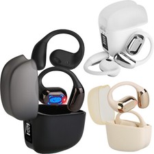 Wireless V5.4 Open Ear Earbuds w/ Earhook LED Display Charging Case Waterproof