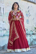 Exclusive Look Heavy Georgette Lehenga Choli And Maroon Dupatta For Wedding Wear