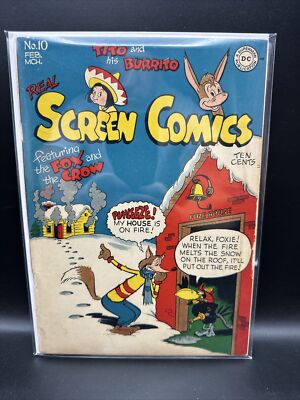 REAL SCREEN COMICS #10 Fox and the Crow, Funny Animals, DC Comics 1947 (3.0)