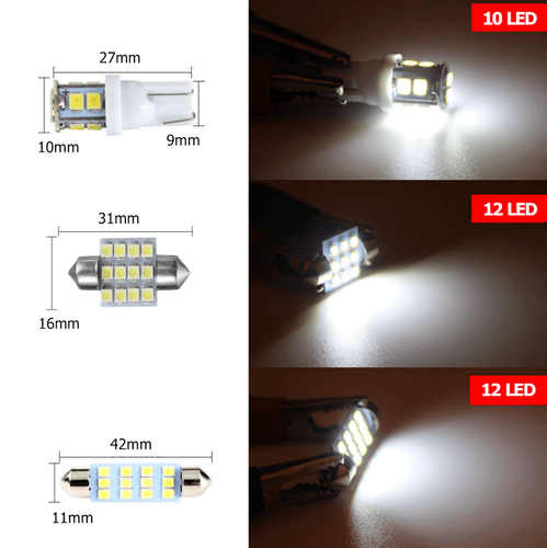 Kit de 20 bombillas LED interiores domo matrícula luces para Honda Toyota - Imagen 4 de 12