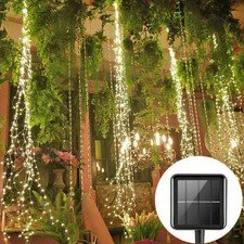 Outdoor Solar Waterfall Fairy Lights Hanging Branch Twinkle Tree LED String Lamp