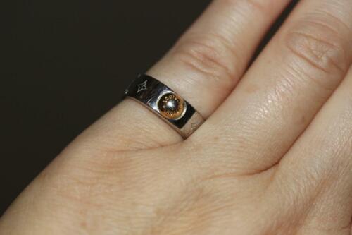 Louis Vuitton Palladium Finish Gold 2 Tone Nanogram Ring - Size S - M00216  $400 | eBay