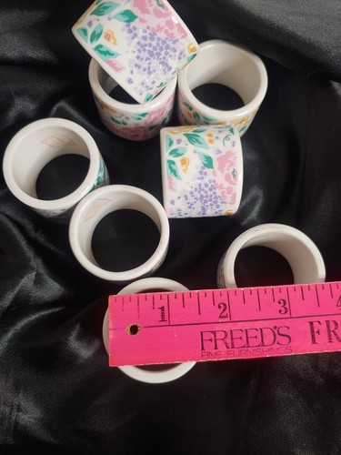 8 Vintage Audrey Porcelain China Napkin Rings Cottage Floral Easter Spring (#49) - Picture 7 of 8