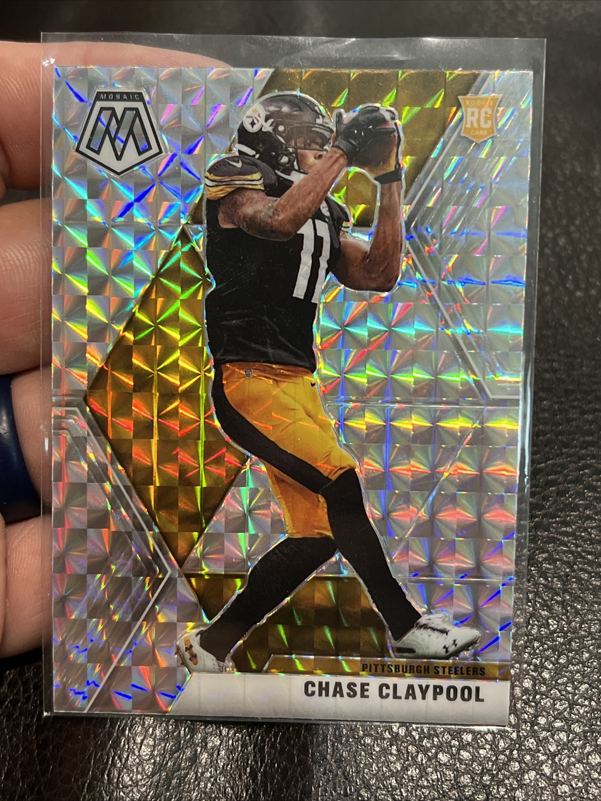 Chase Claypool 2020 Panini Mosaic Silver Prizm Rookie #220 Pittsburgh Steelers