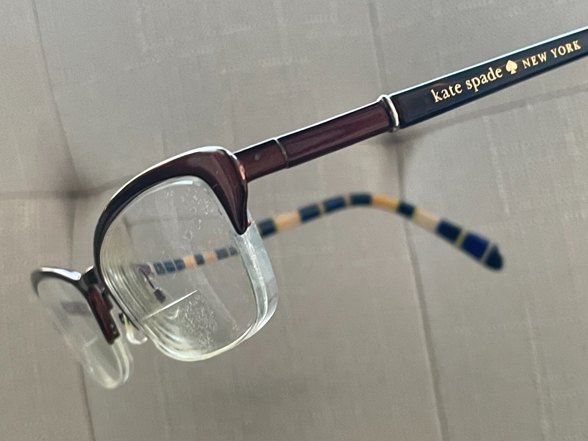 Kate Spade New York Women Eyeglasses Brown Half Rim Glasses 