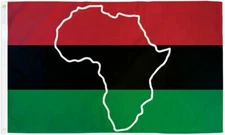 Pan-African Flag with Africa Map 3x5 UNIA Afro-American Pride Black Liberation