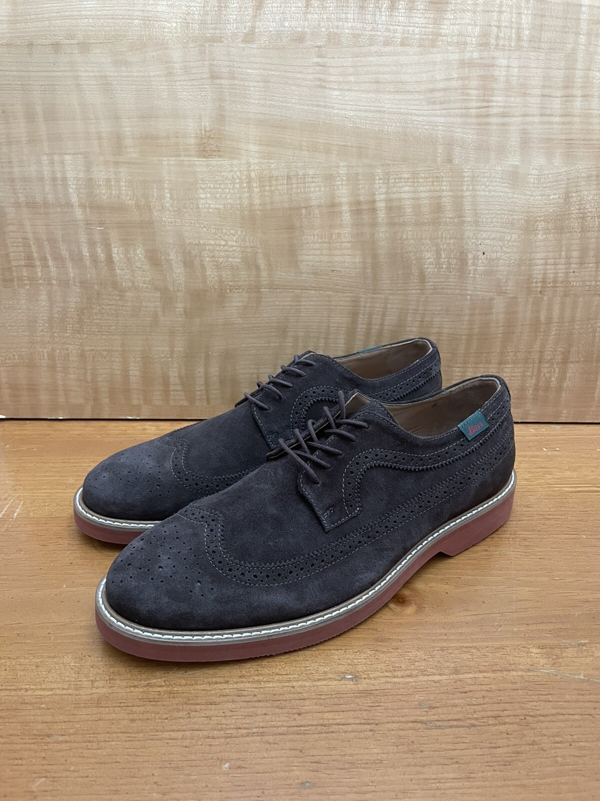 SAOLA GH BASS 11 US UOMO PELLE SCAMOSCIATA DOU PUNTA ALARE MARRONE