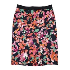 Ann Taylor Pencil Skirt Womens Size 4 Multicolor Floral Career Professional NEW