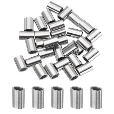 5/64'' Wire Rope Stop Sleeve, 30 Pcs 304 Stainless Steel Crimping Loops Sleeve