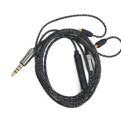New MMCX Audio Cable Cord For Shure se215/se425/se535 Black W/Mic