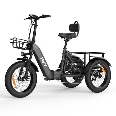 20 Zoll Elektro Dreirad 3 Rad 1000W Klapprad 48V21AH E-Bike mit Korb PVY F20