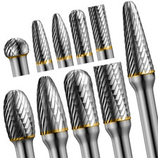 10pcs Die Grinder Bits W 14 Shank Tungsten Carbide Burr Set For Metal Steel