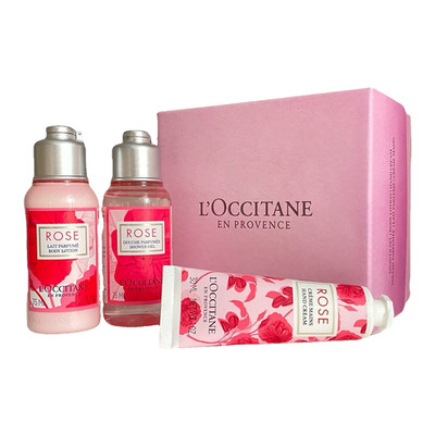 L'Occitane -Gift Set - Rose- Shower Gel+Soap+Hand Cream - Box Slightly Dented