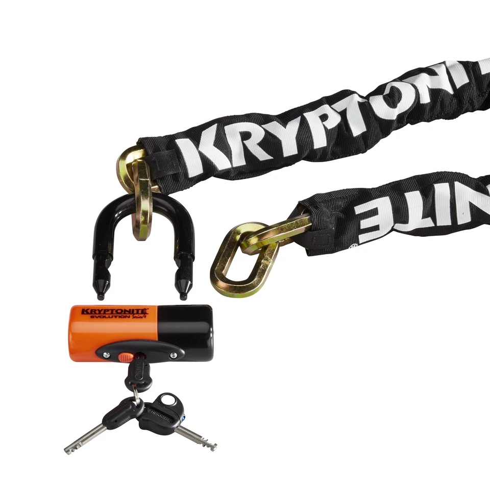 Kryptonite New York Chain 1210 and Evolution Disc Lock Keyed 12mm x 100cm Black - Image 2 of 4