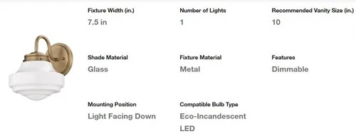 Golden Lighting Ingalls 1-Light Modern Brass and Vintage Milk Glass Wall Sconce - Picture 3 of 4