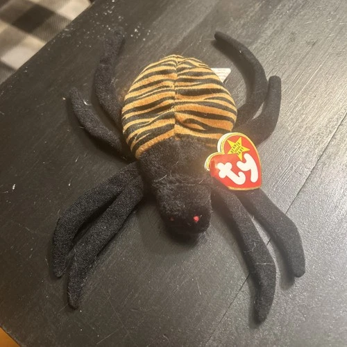 Vintage Ty Beanie Baby Spinner The Spider Plush Toy NWT
