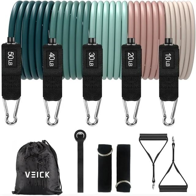 VEICK Resistance Bands Set, Workout Exercise Bands, 150lbs Max, Home Gym