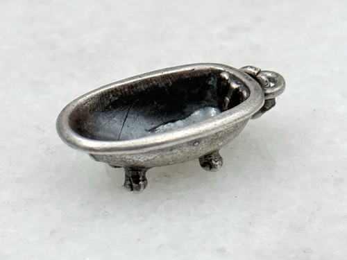 Sterling Silver 3D Plumber Claw Foot Bathtub Tub Charm