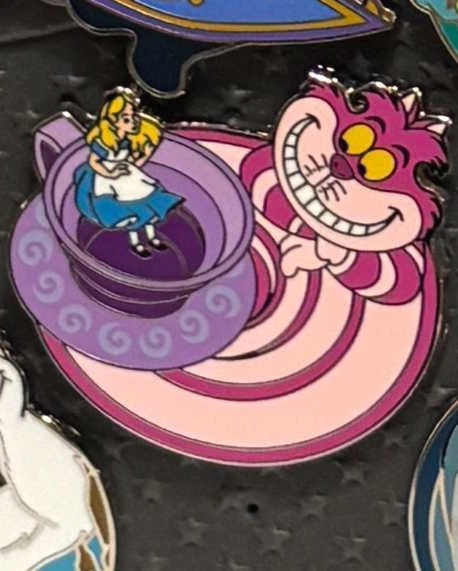 Disney Alice in Wonderland and Cheshire Cat Mad Tea Party Attraction pin