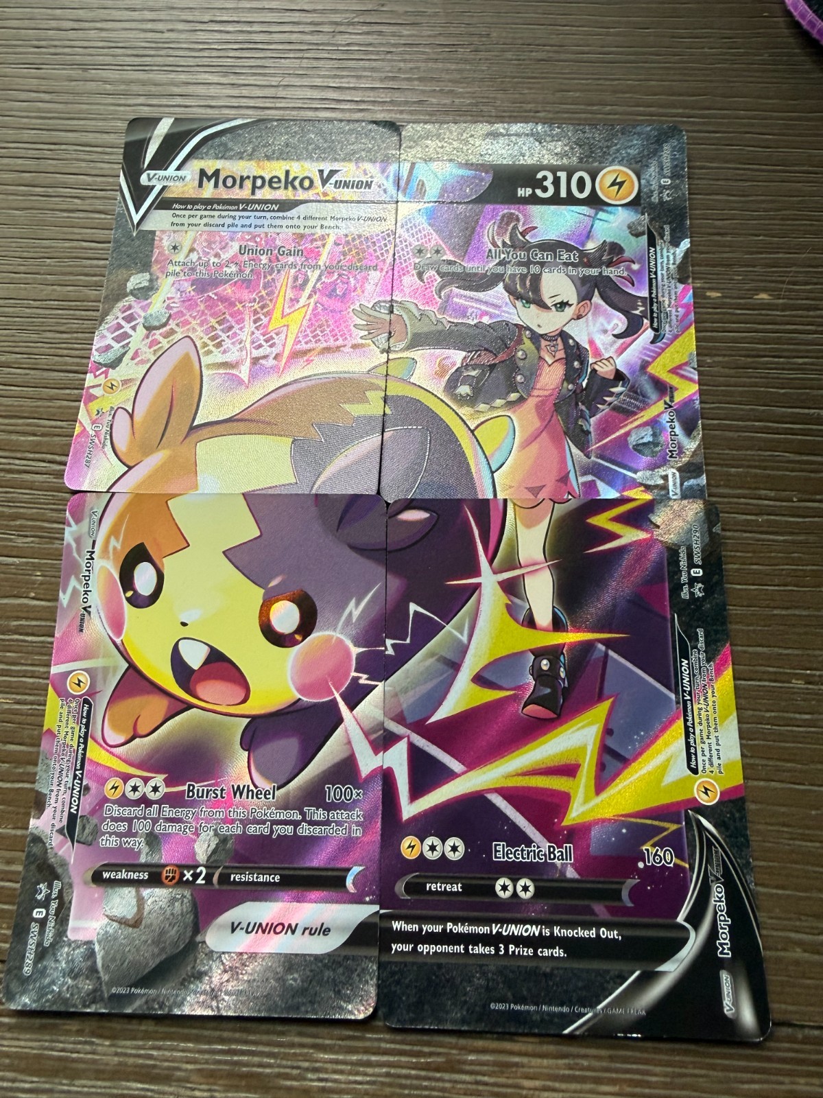 Pokemon TCG Morpeko V-Union Full Set SWSH287-290 Black Star Promo Card